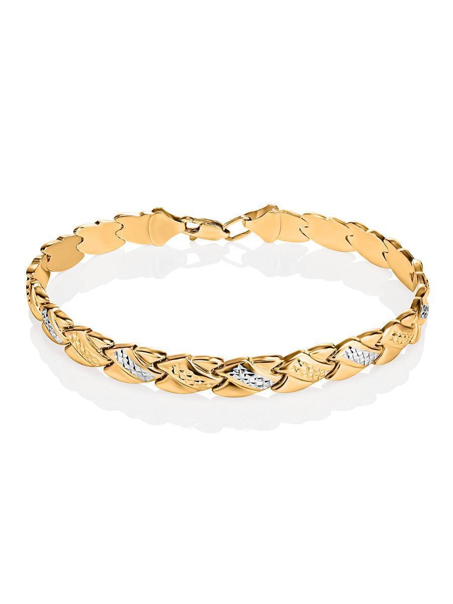 Браслеты :: Золотые браслеты :: Женственный золотой браслет с кристаллами